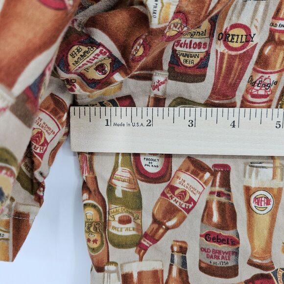 VTG Johnny Cotton Shirt Mens Extra Large Button Up Beers All Over Print USA XL‎ - Picture 6 of 9